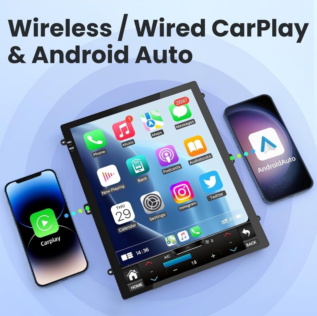 For Ford Focus 2012-2018 Android 15 CarPlay 9″ Car Radio Stereo GPS Navi 2+32GB