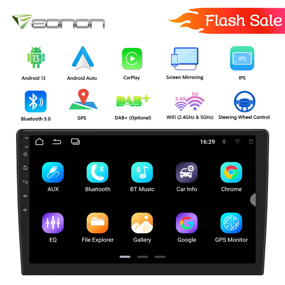 10″ Android 13 Double 2 DIN In Dash Car Stereo Radio CarPlay GPS Navigation WiFi