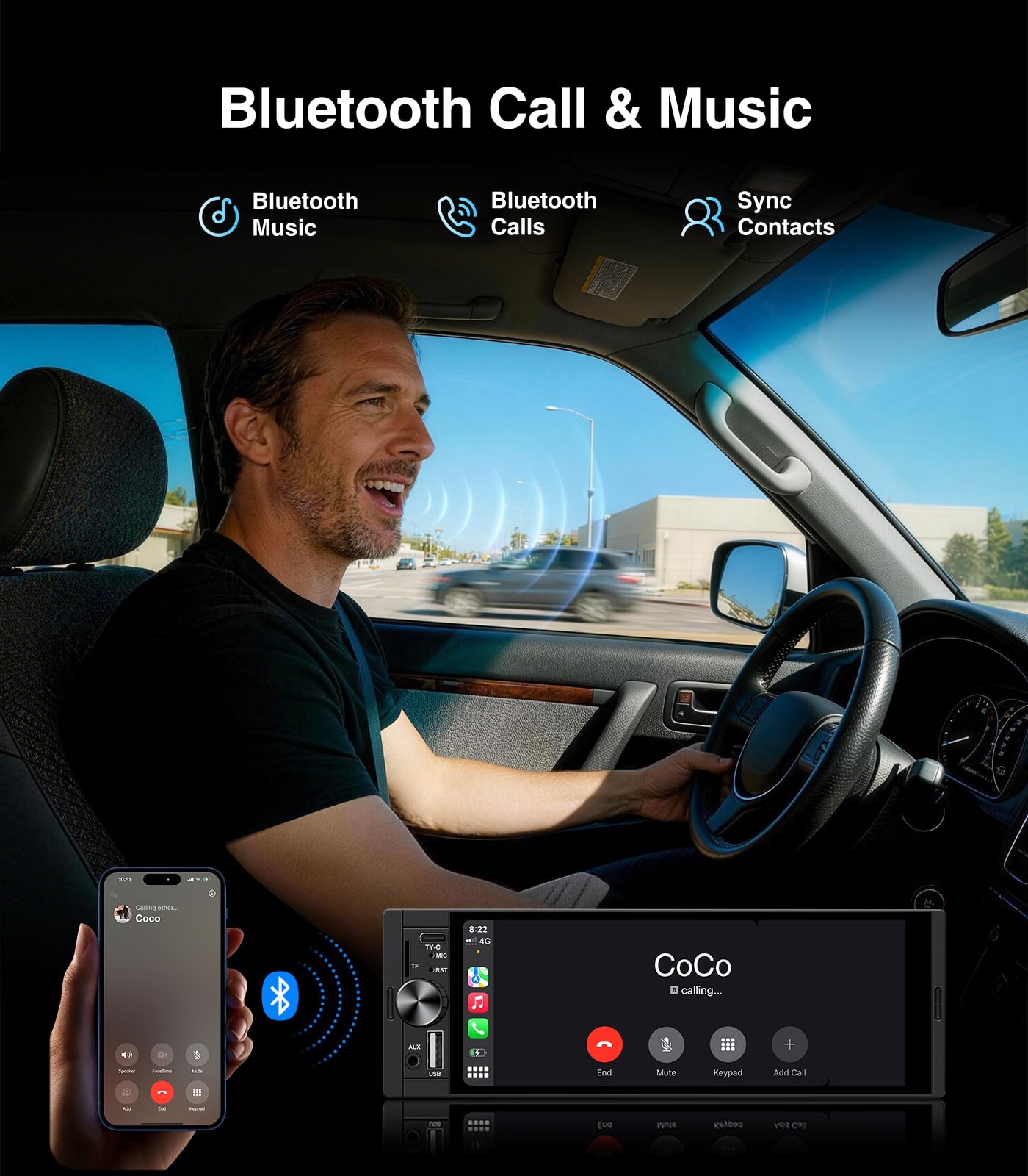 AINAVI 6.36 Inch Single Din Touchscreen Car Stereo Carplay Android Auto SWC/F…