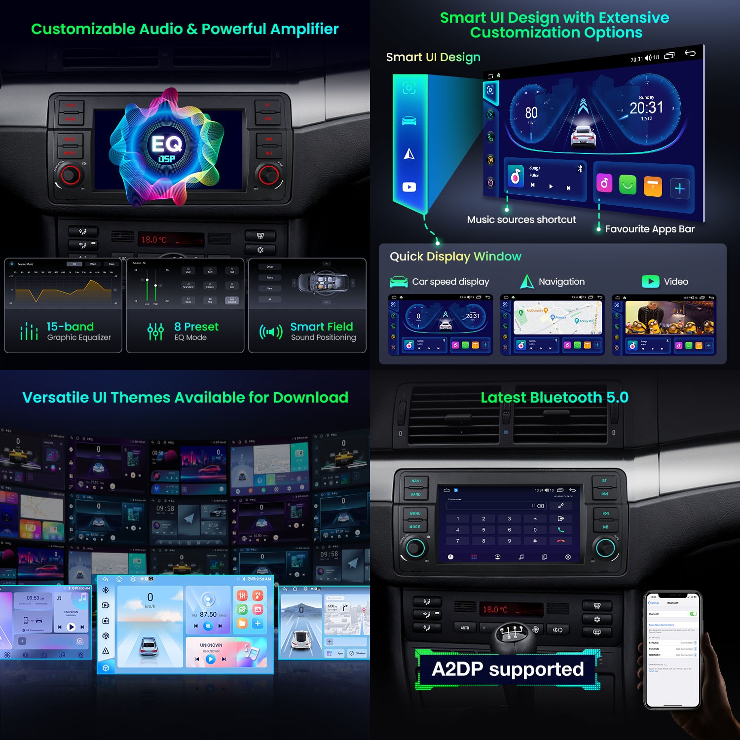 for BMW E46 325i 330i Android 14 Car Radio 7″ IPS Octa Core Wireless CarPlay 64G