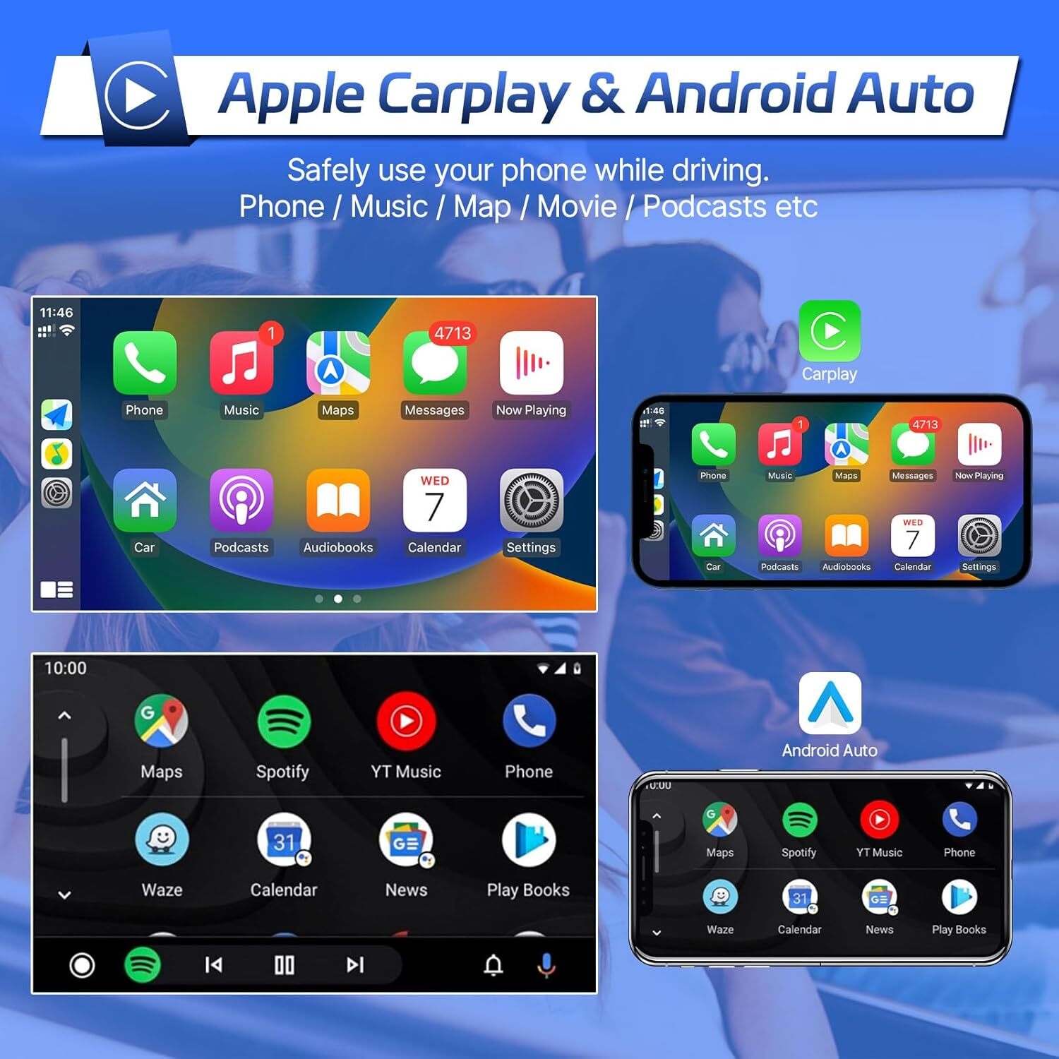 Carplay Radio Stereo Radio for Chevrolet Chevy Silverado Tahoe Suburban 1280*800