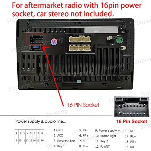 16pin Car Radio Stereo Power Retrofit on Harness Cable Extension Wire Cord