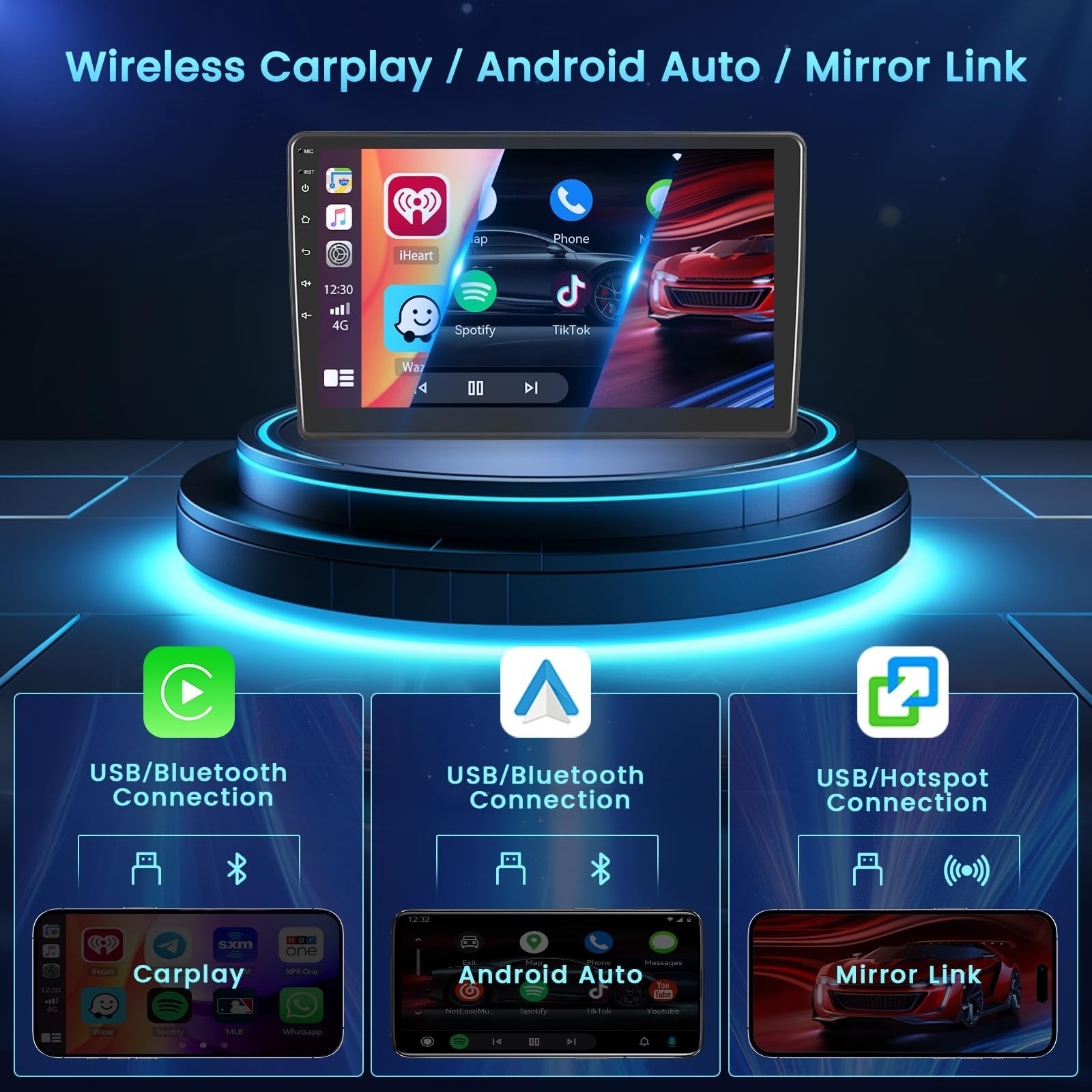 2+64GB Android Car Stereo for Jeep Compass Patriot 2007 2008 2009 Wireless Ca…