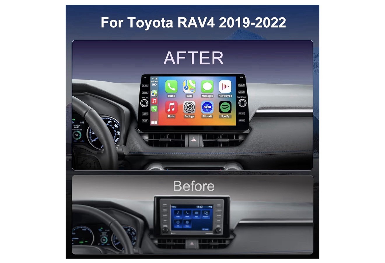 Car Mp5 Player for Toyota RAV4 2019-2022 Touchscreen GPS Bluetooth Backup Camera