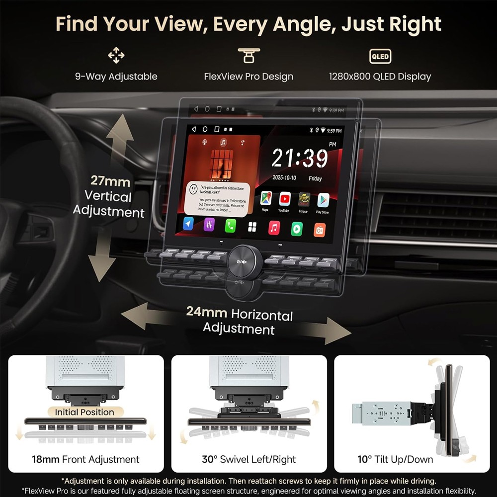 ATOTO Car Stereo 10.1″ Touchscreen Single Din GenAI Bluetooth Apple CarPlay OBD