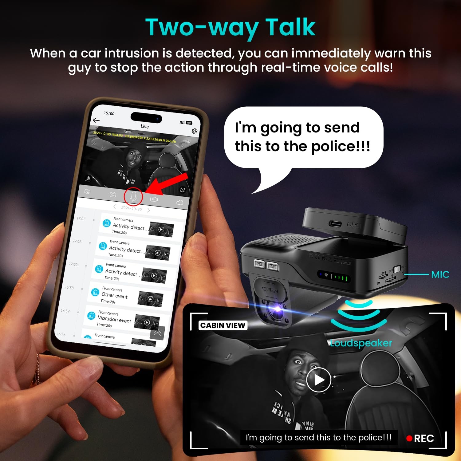 Dash Cam Front Inside, 4G LTE Security Camera for Car, Remote Live-View, Instant