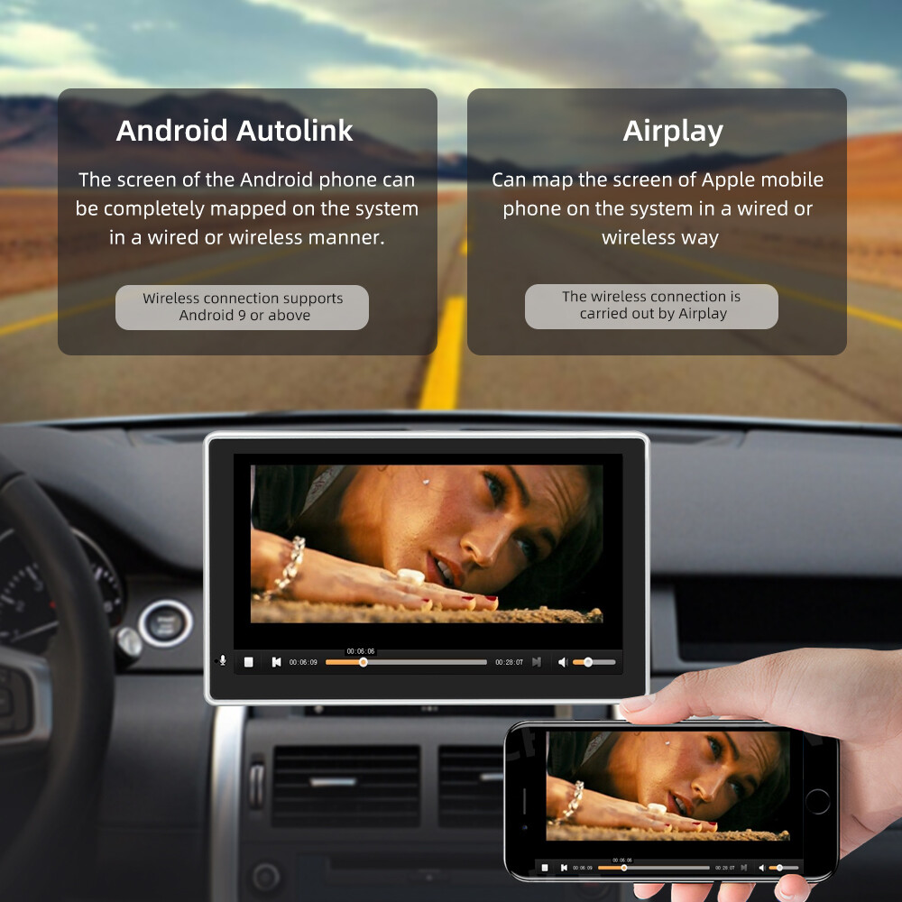 Portable 7″ Car Radio Apple/Andriod Carplay Bluetooth Car Stereo Touch Screen