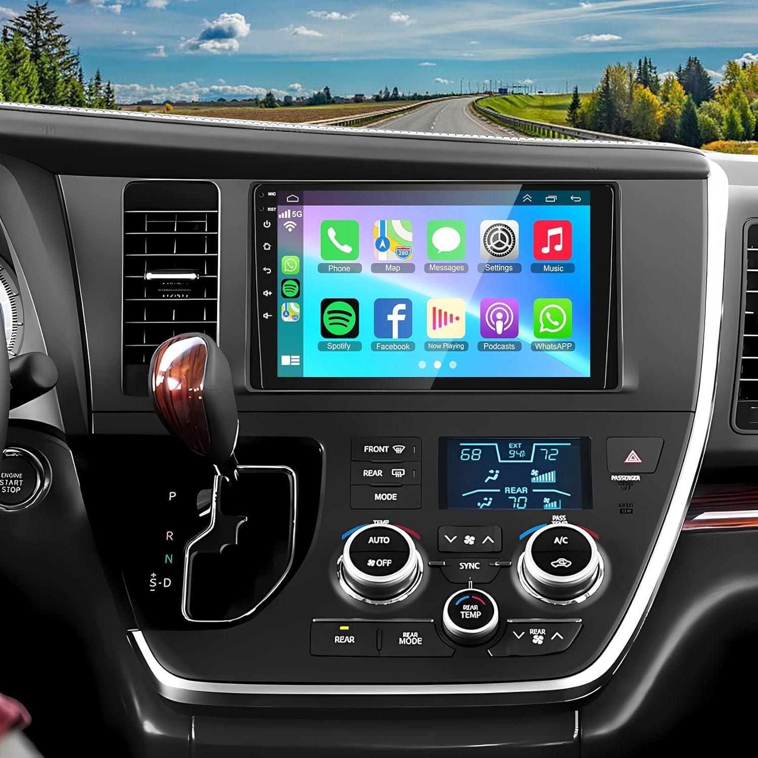 For Toyota SIENNA 2015-2020 Android 13 Car Radio Stereo GPS Navi WIFI BT FM RDS