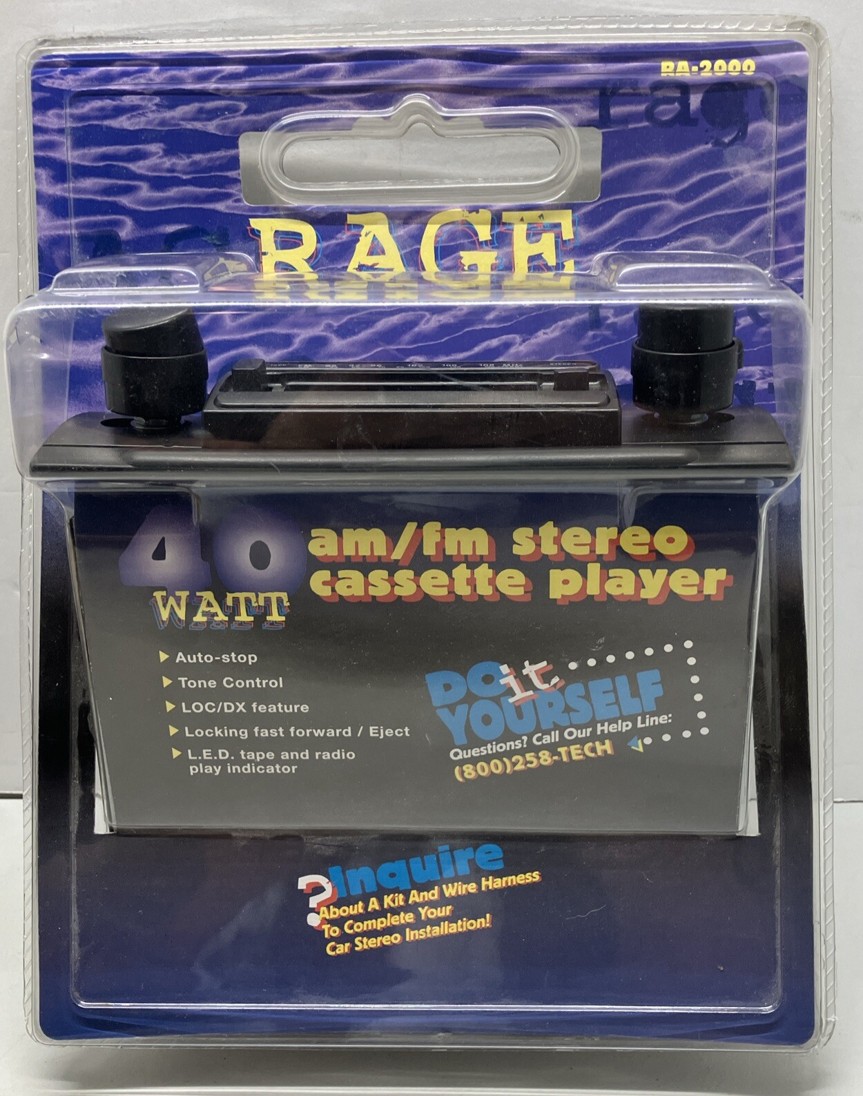 Rage VINTAGE RA-3000 AM/FM Stereo Cassette Player 40Watt NEW in The BOX ORIGINAL