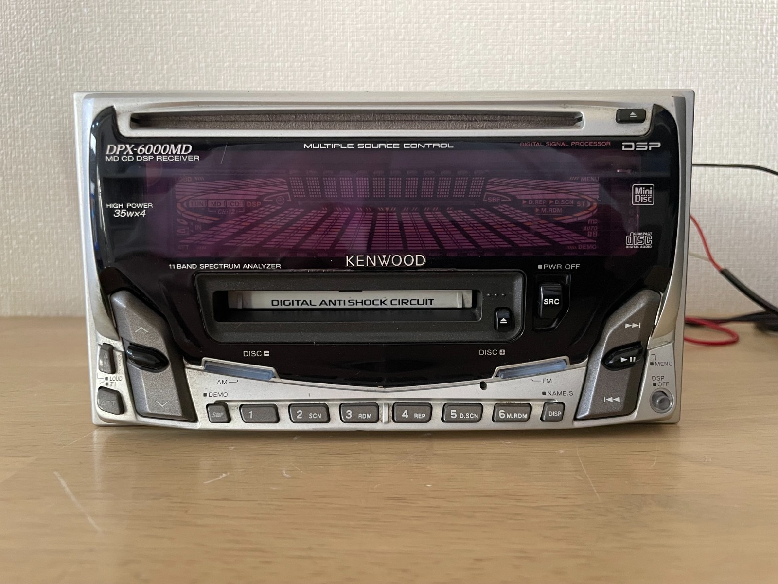 Kenwood DPX-6000MD 2DIN Car Audio CD MD Bluetooth Player Tested Working
