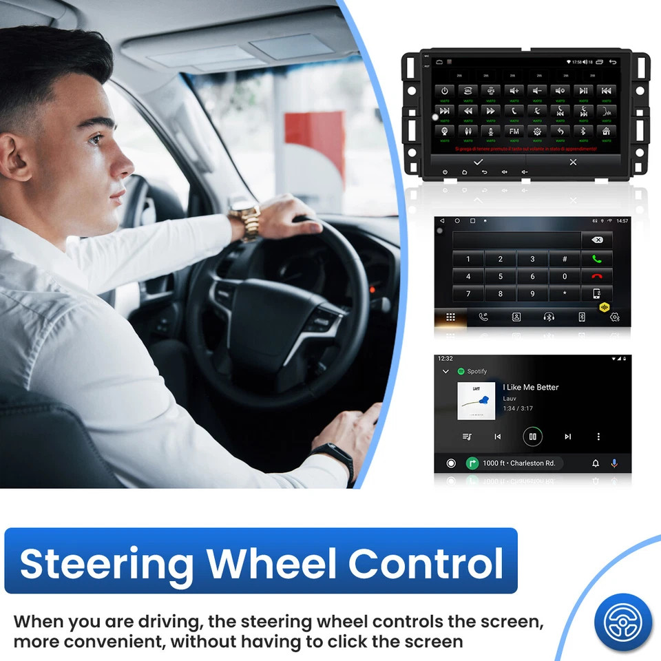 Car Radio Stereo Carplay For 2007-2013 GMC Camera EQ FM RDS