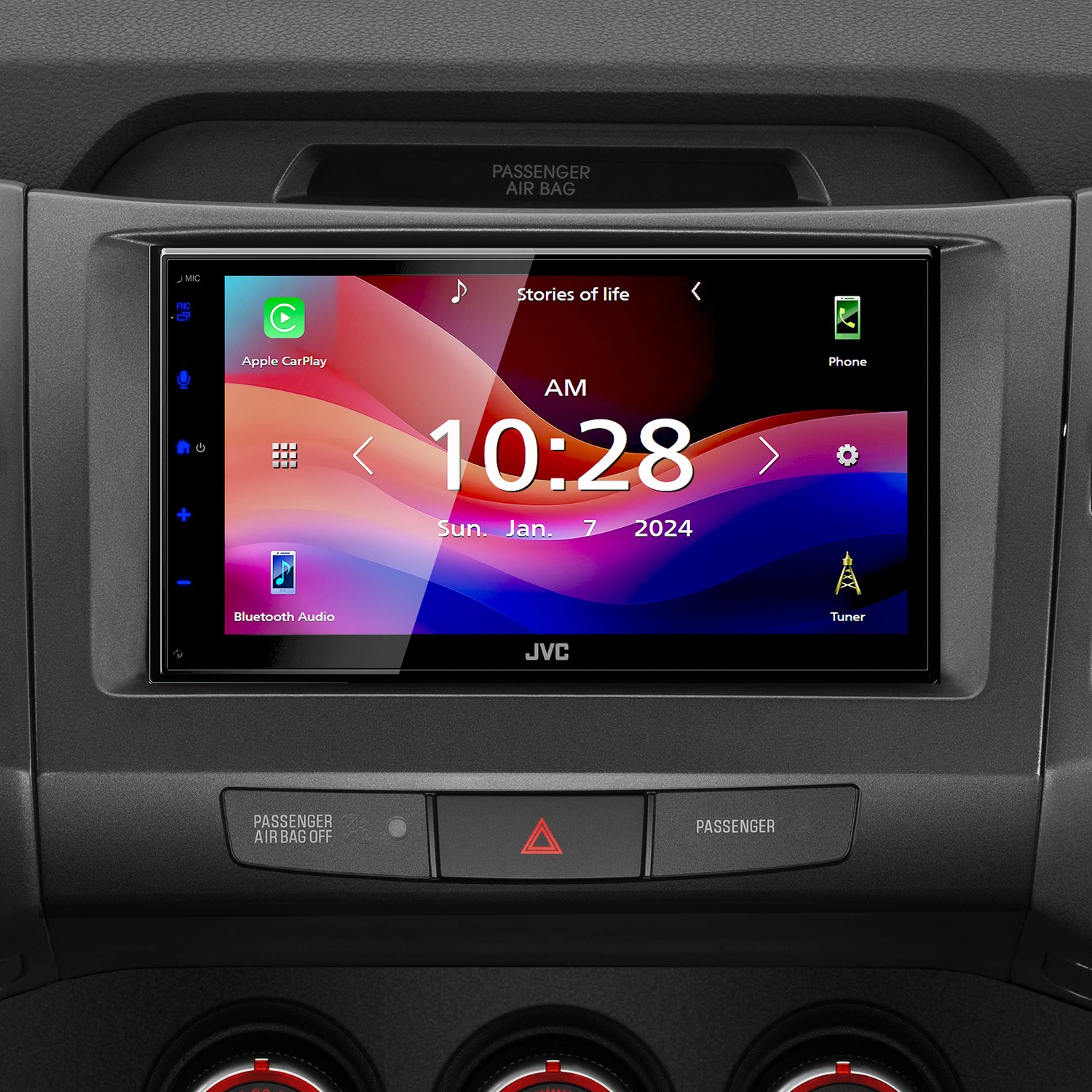 KW-M590BT 6.8-In. Car In-Dash Unit, Double-DIN/Single-DIN Short Chassis…