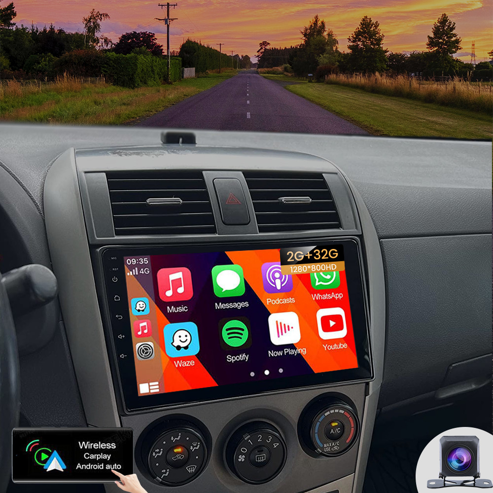 4Core 64G Carplay Radio Stereo Android 13 Screen For Toyota Corolla 2009-2013