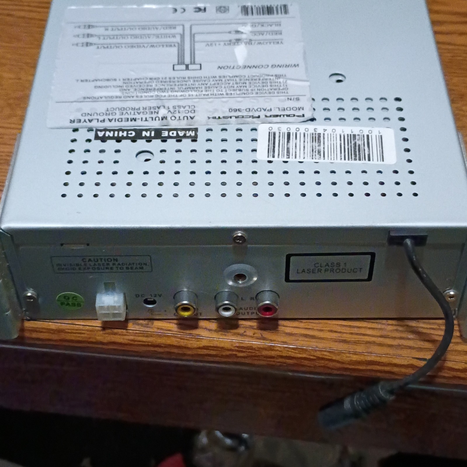 Power Acoustik PADVD-360 1 DIN In-Dash Digital Media Receiver DVD USB SD