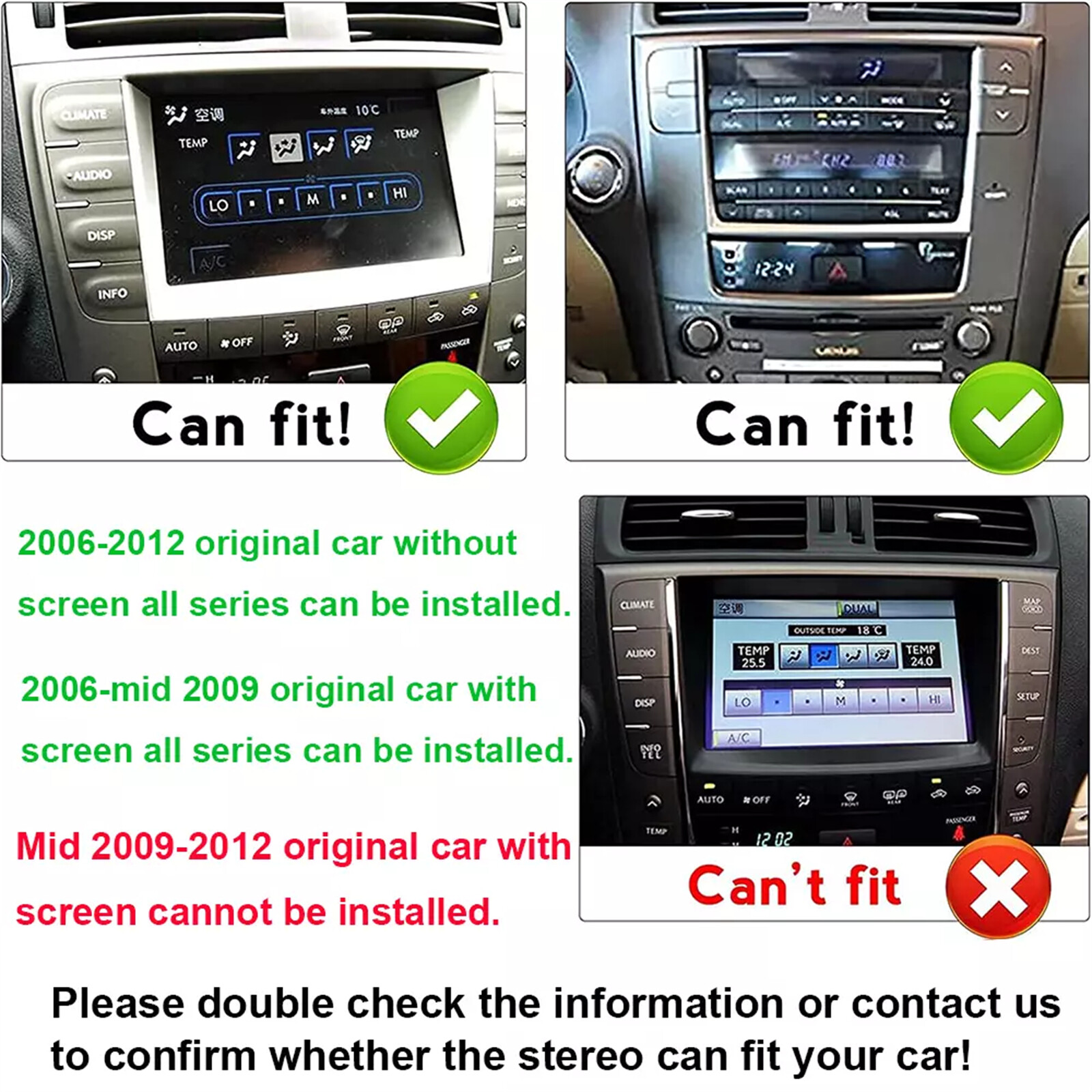 8Core 4+64GB For Lexus IS250 2006-2012 Android 13 Apple CarPlay Car Stereo Radio