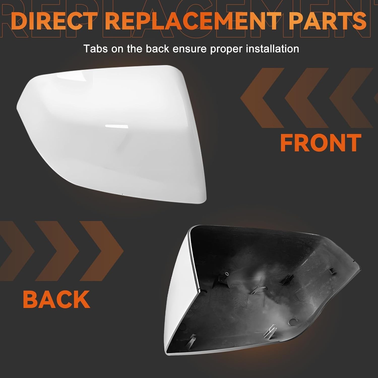 1 Pair White Side Mirror Cover Caps for 2021 2022 2023 2024 2025 Chevy Tahoe …
