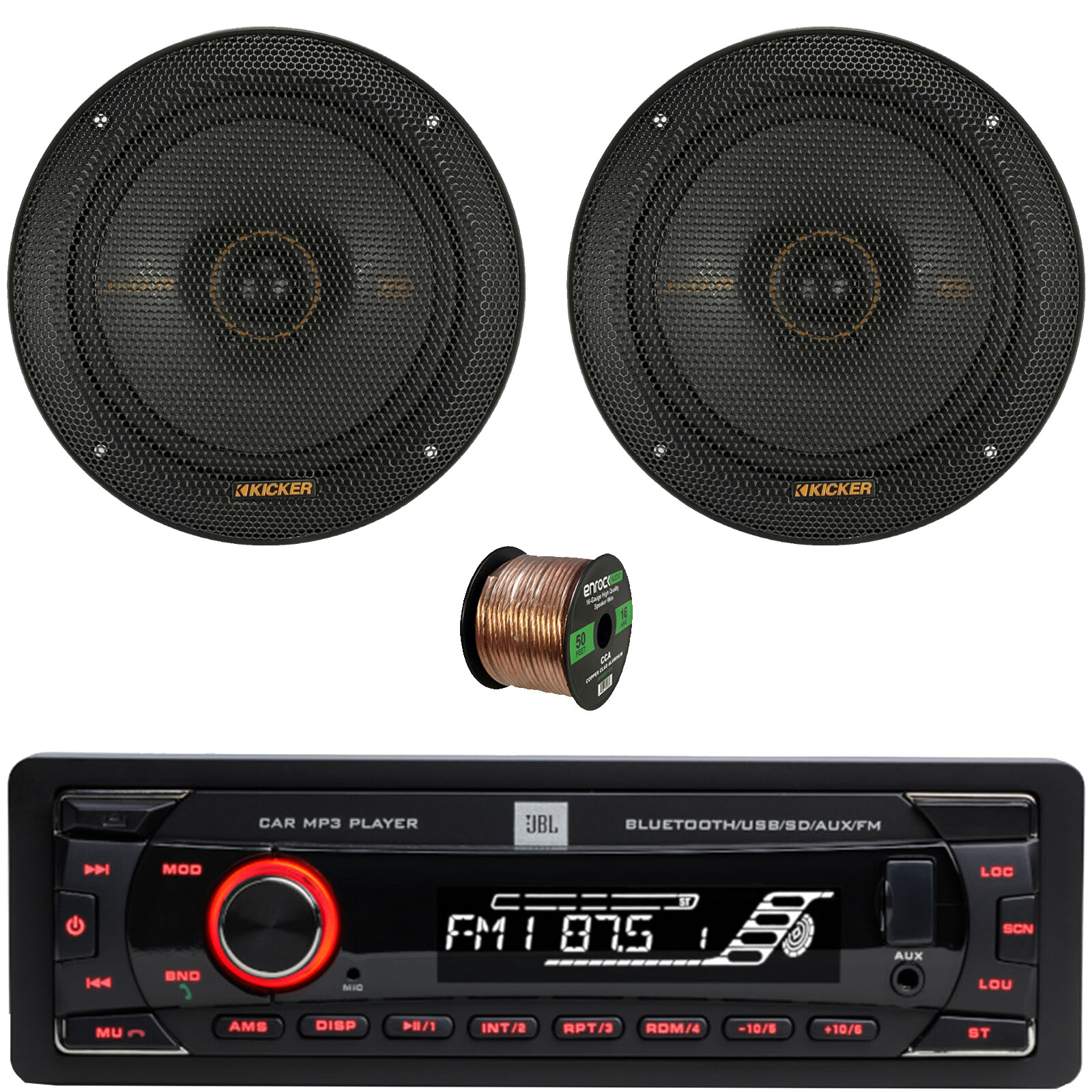 JBL Celebrity100 1-DIN Bluetooth FM SD/MP3 Receiver, 2x 6.5″ 200W Max Speakers