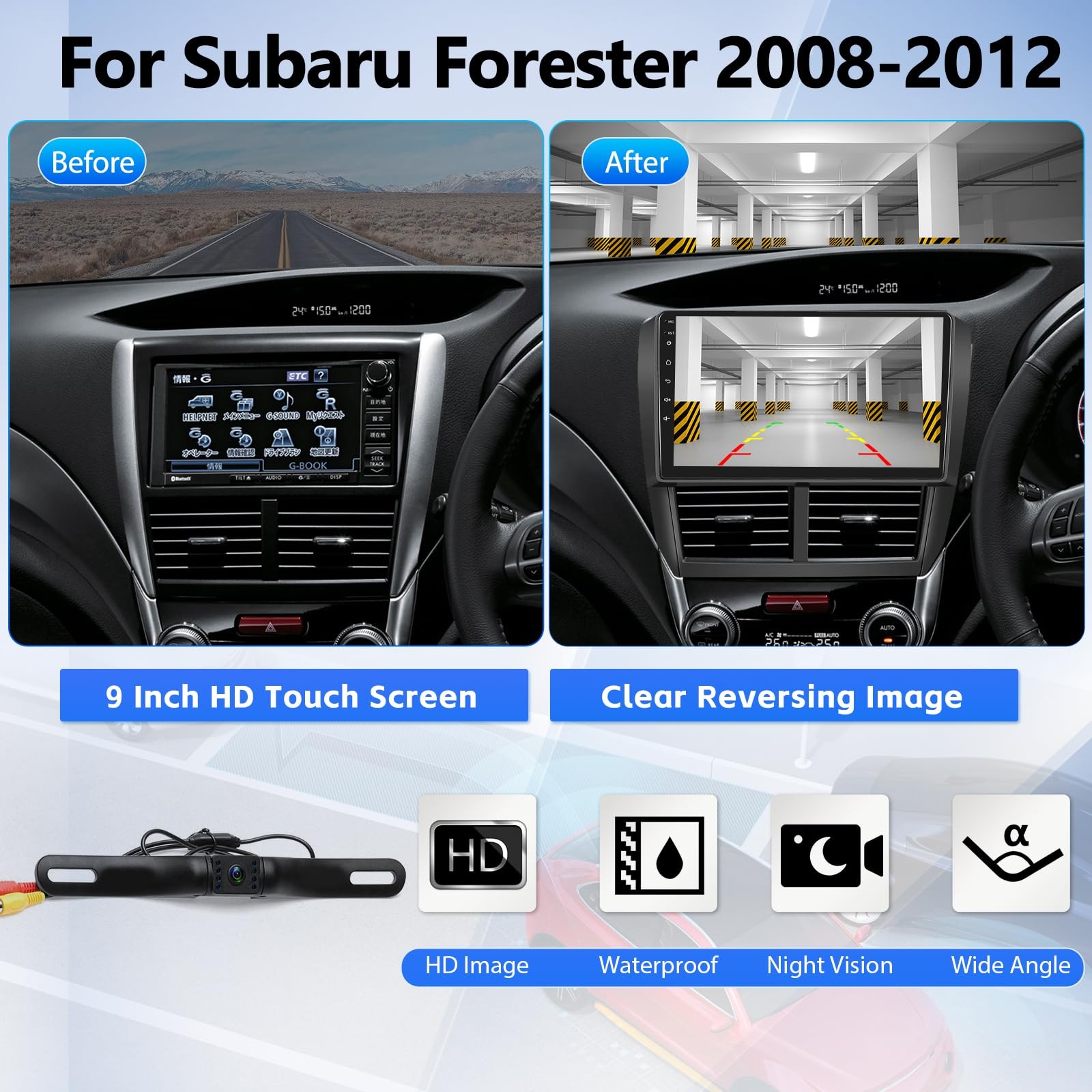 Unitopsci Car Radio For Subaru Forester 2008-2012 Car Stereo Carplay Android