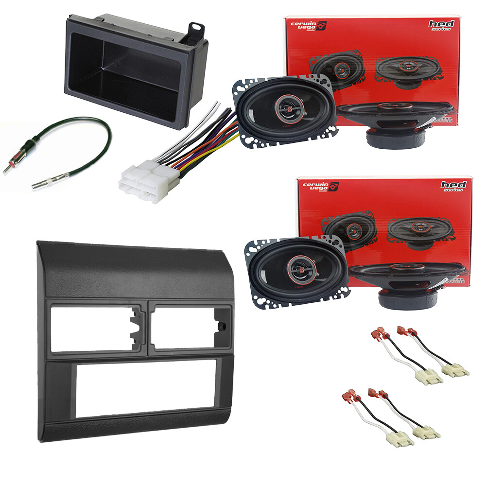 Cerwin Vega 275W 4×6″ Speakers + Radio Install kit For 1988-94 C/K 1500 (GRAY)