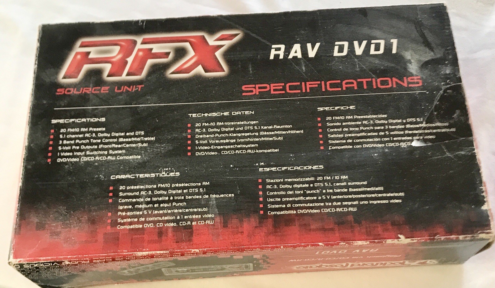 Rockford Fosgate RFX RAV DVD1 car audio/video system. new in box