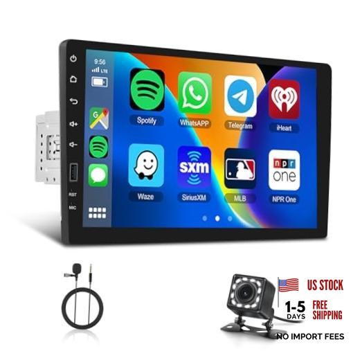 9 Inch Wireless Carplay Single Din Car Stereo Android Auto, Bluetooth IPS