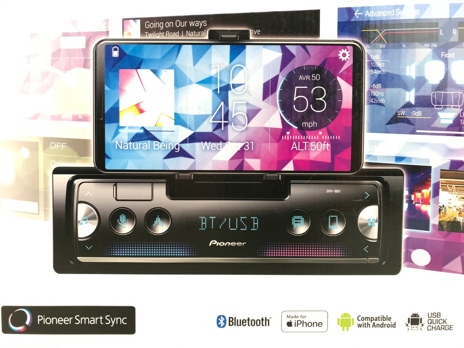 Pioneer SPH-10BT Bluetooth Media Android iPhone Alexa AM FM Radio USB 2 RCA OUT
