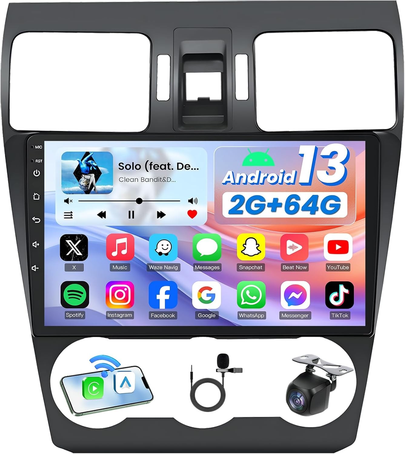CarPlay Android Auto Stereo Radio 64G SWC For Subaru Forester Impreza 2012-2014