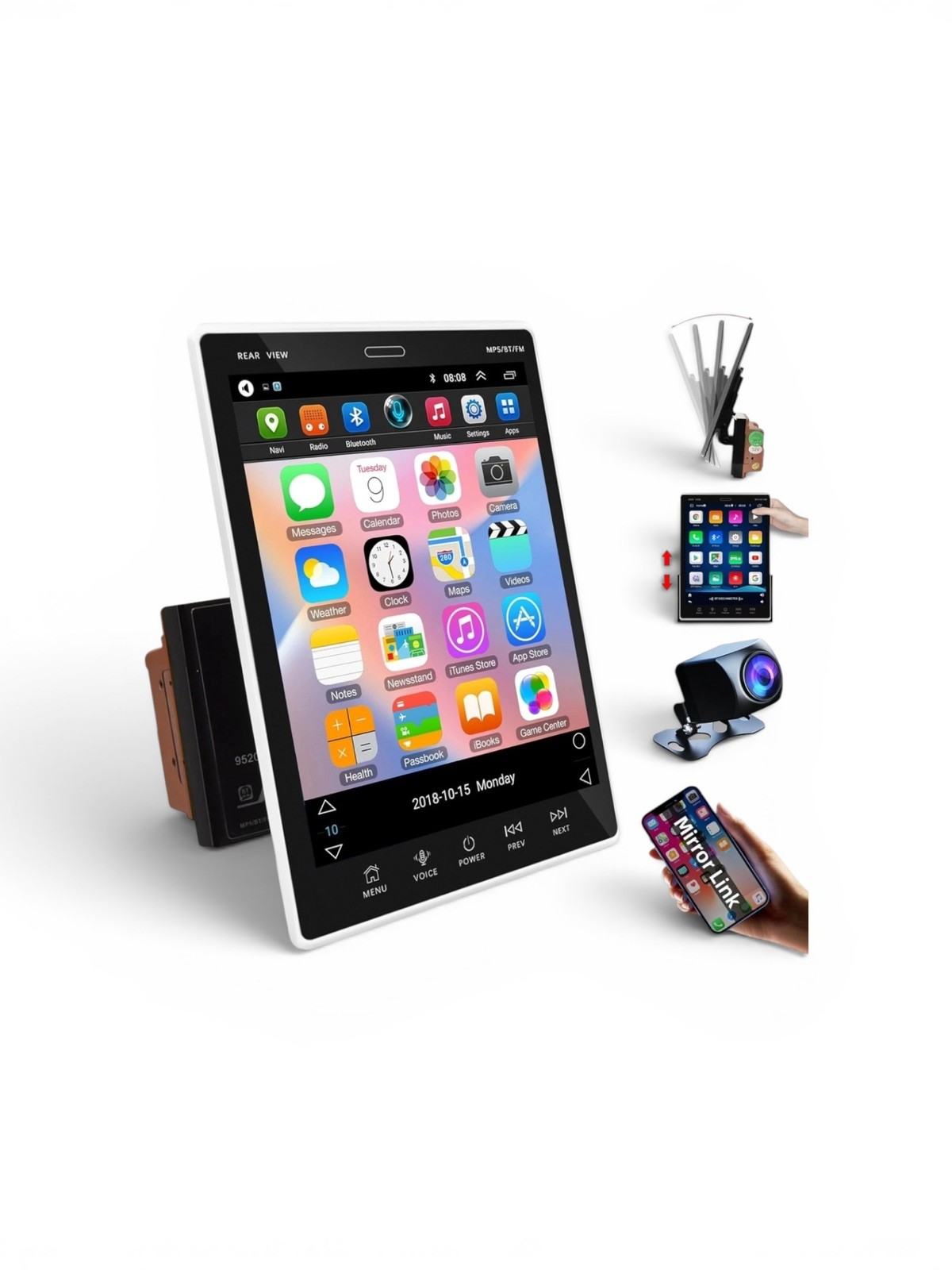 Double Din Car Stereo Android Car Radio Touchscreen with Bluetooth, 9.5” Verti