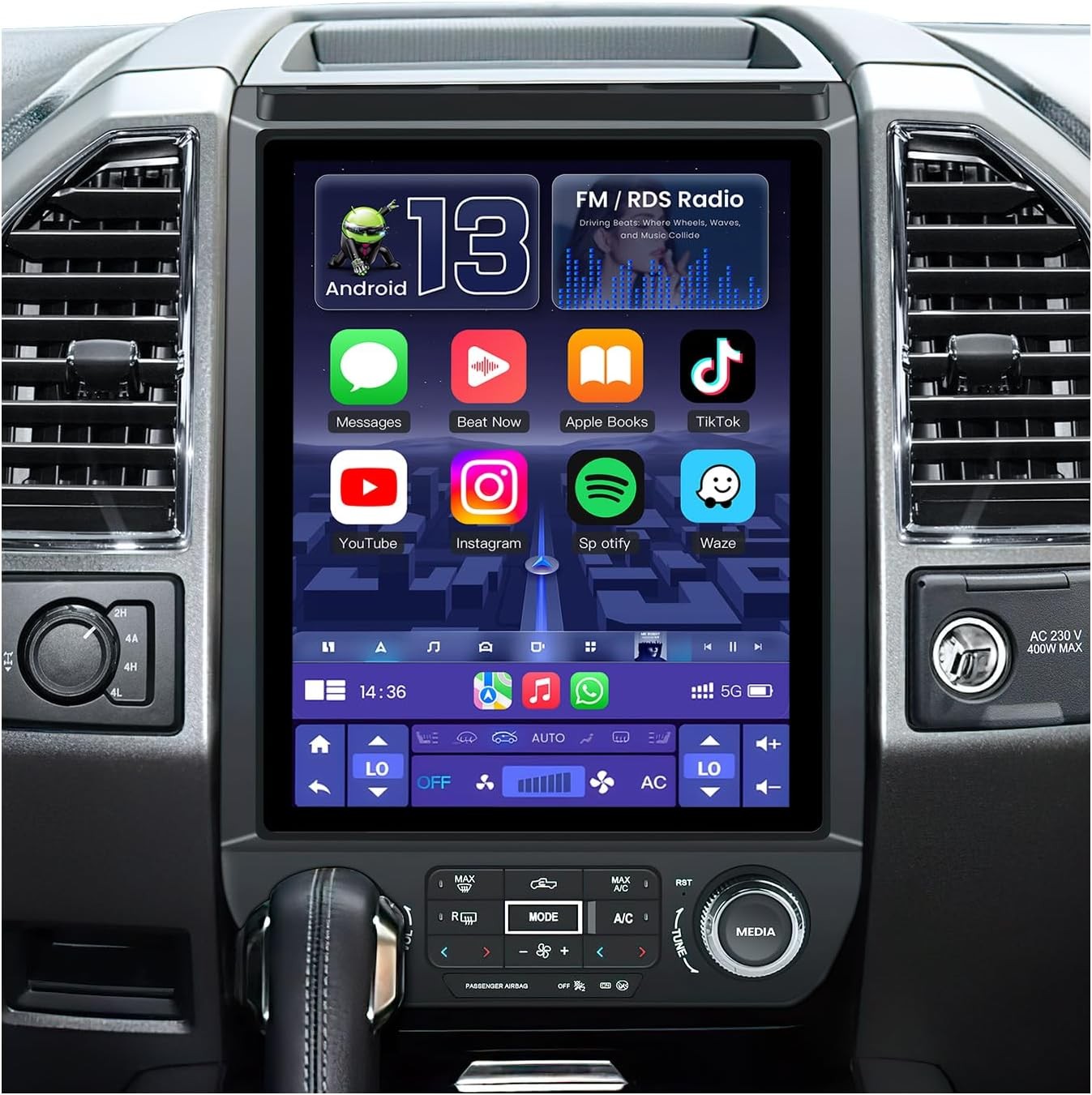 for Ford F150 Radio Upgrade 15 16 17 20,12.1inch QLED Touch Screen Stere