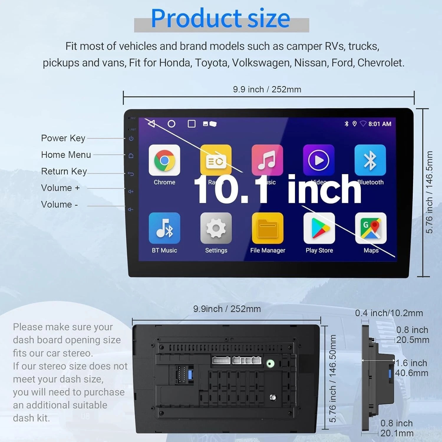 Car Audio Revolution: 10.1” Android 13 Stereo with Backup Camera & Hi-Fi Sound