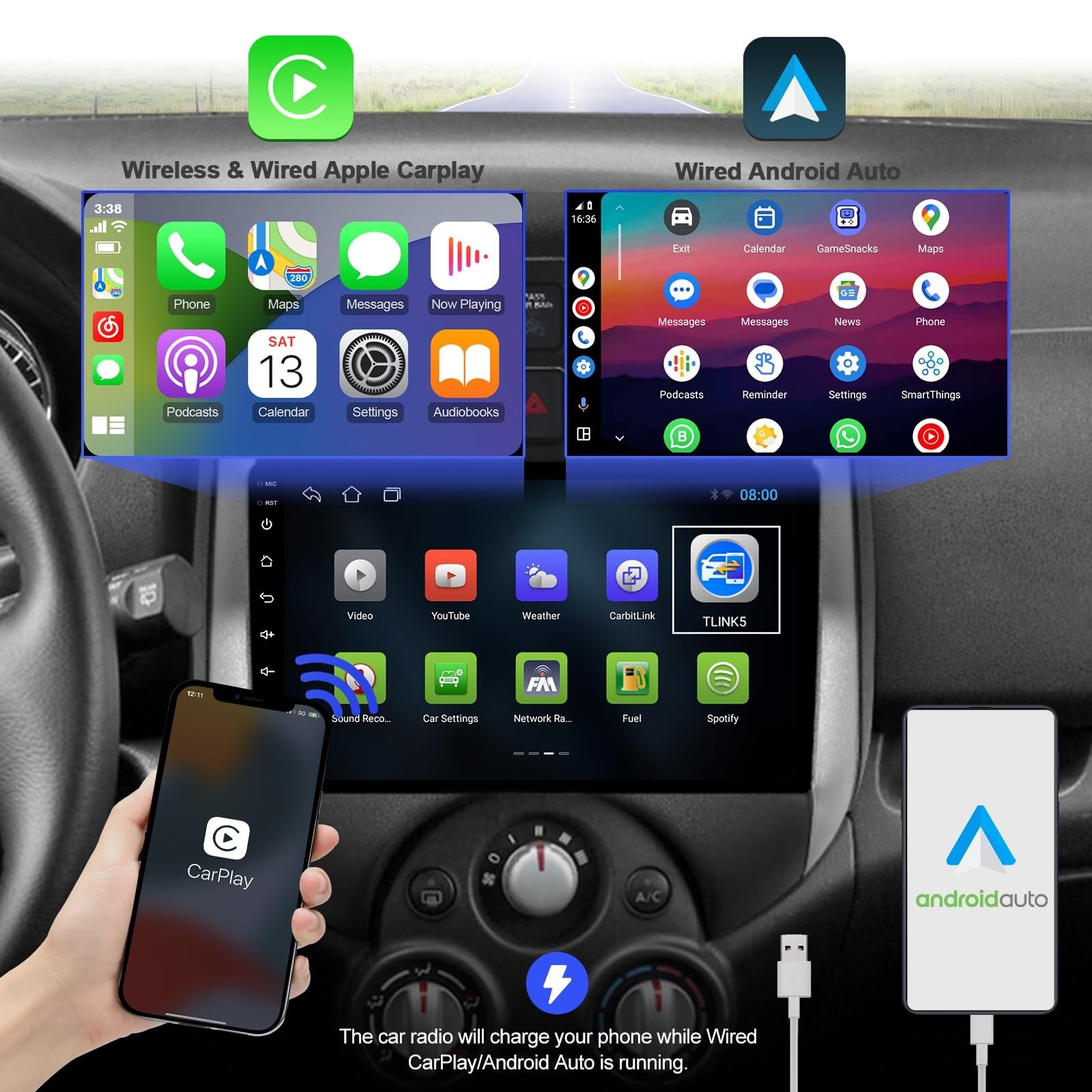 2+32G Android 12 Double Din Car Stereo for Nissan Versa Note 2014-2018 with 9 In