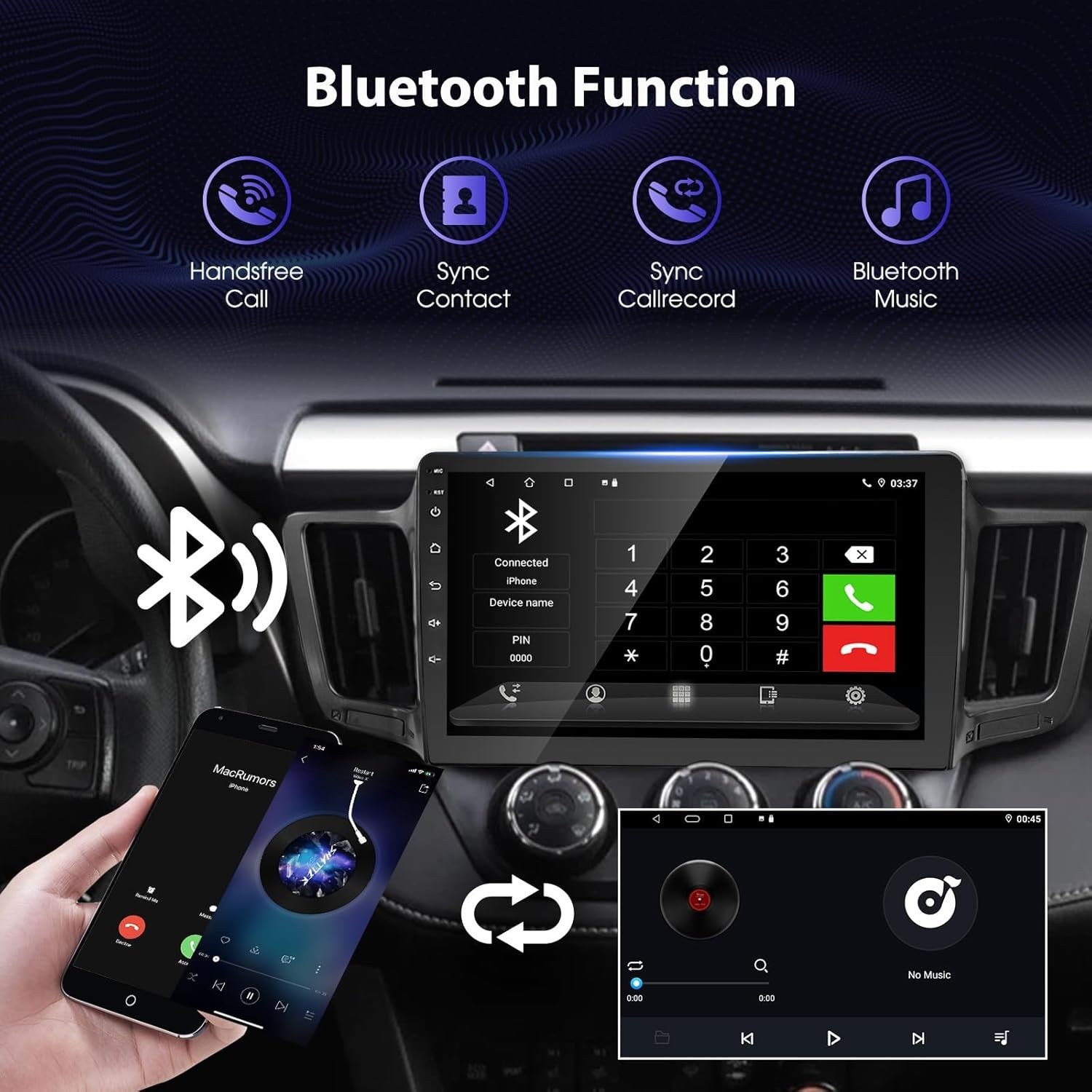 Toyota RAV4 2013-2018 Android 13 Car Stereo 2+32G Carplay GPS w 10″ Touchscreen