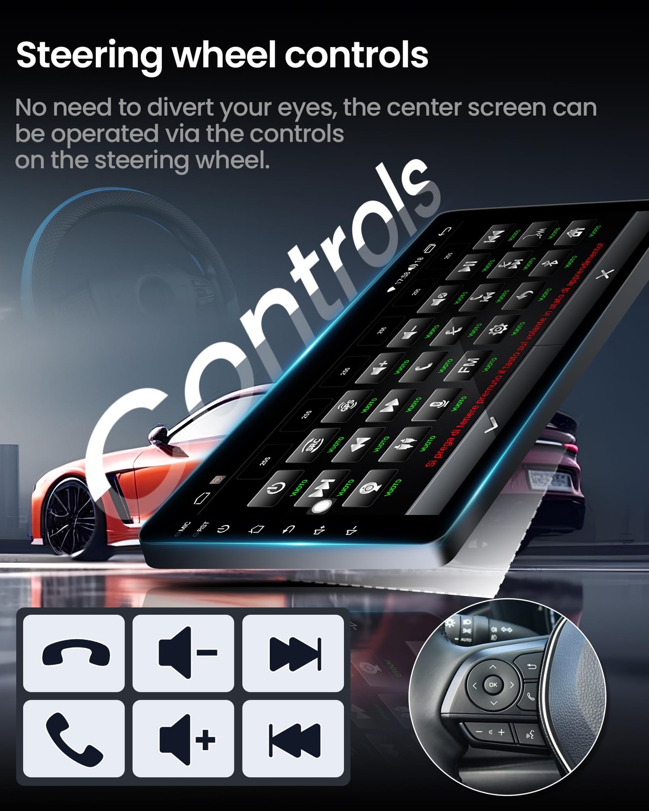 9″ Touchscreen Wireless Carplay Android Auto Stereo for 2002-2005 Dodge Ram