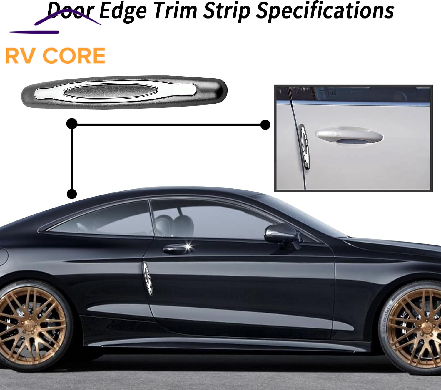 4PCS Car Door Edge Guards Anti Scratch Protector Trim Self Adhesive Gray