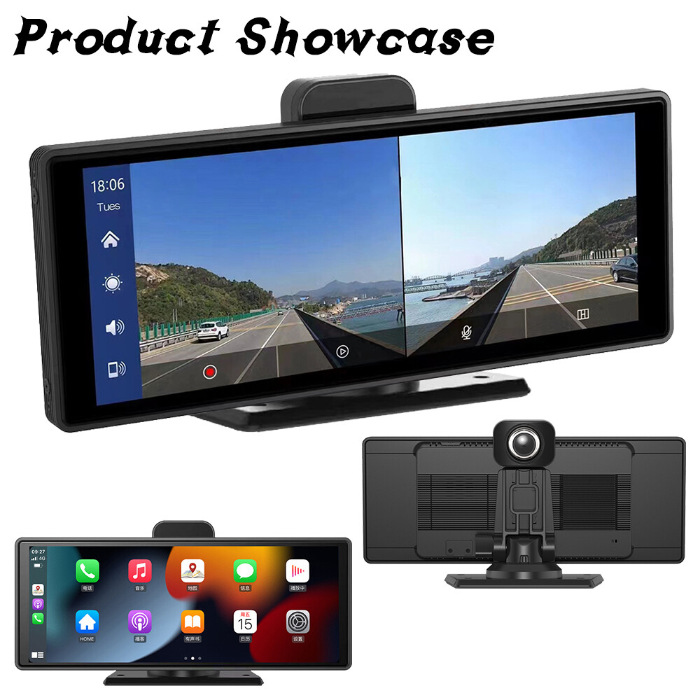 10″ Portable Apple Carplay Android Auto Bluetooth Touch Screen Car Stereo Radio