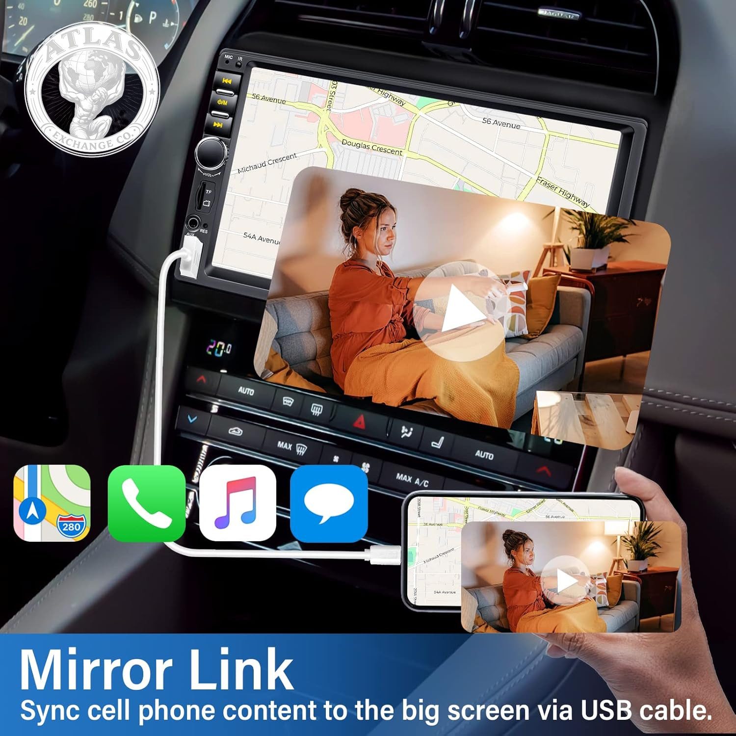 Double Din Car Stereo with Backup Camera Microphone, 7′ Touchscreen 2 Din Radio,