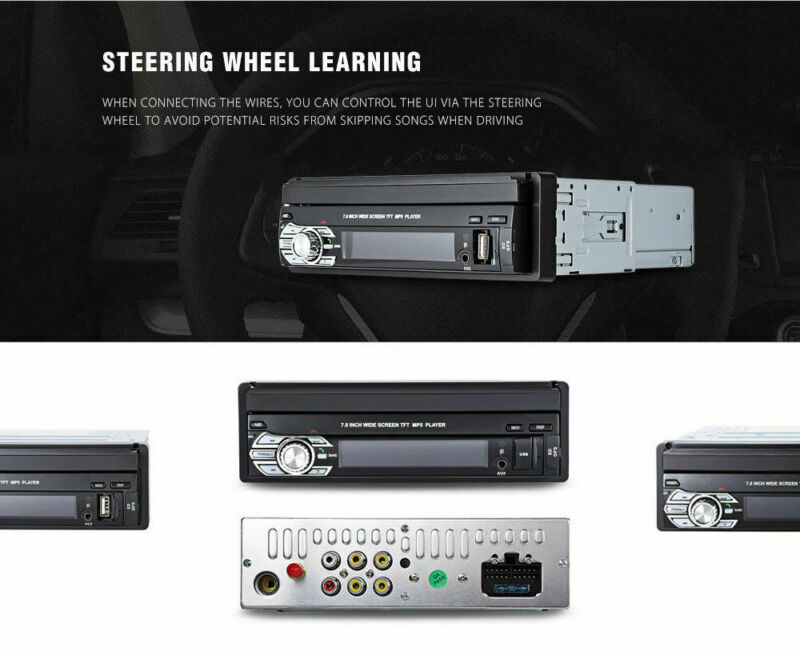 7”1 Din Car Radio SD Head Unit Touch Screen Stereo Flip Out Screen Bluetooth FM