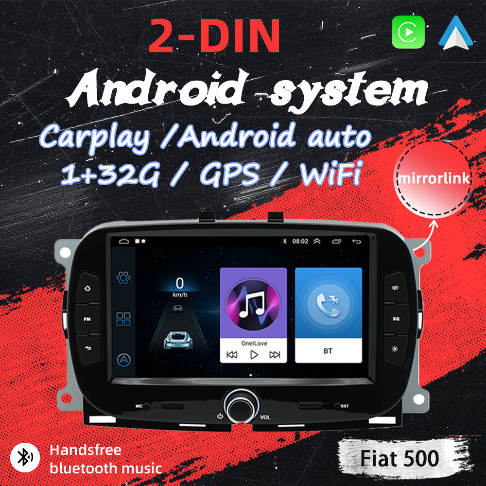 7″ Touchscreen Android11 32G Car Radio GPS WiFi Bluetooth Fit 2016-2019 fiat 500