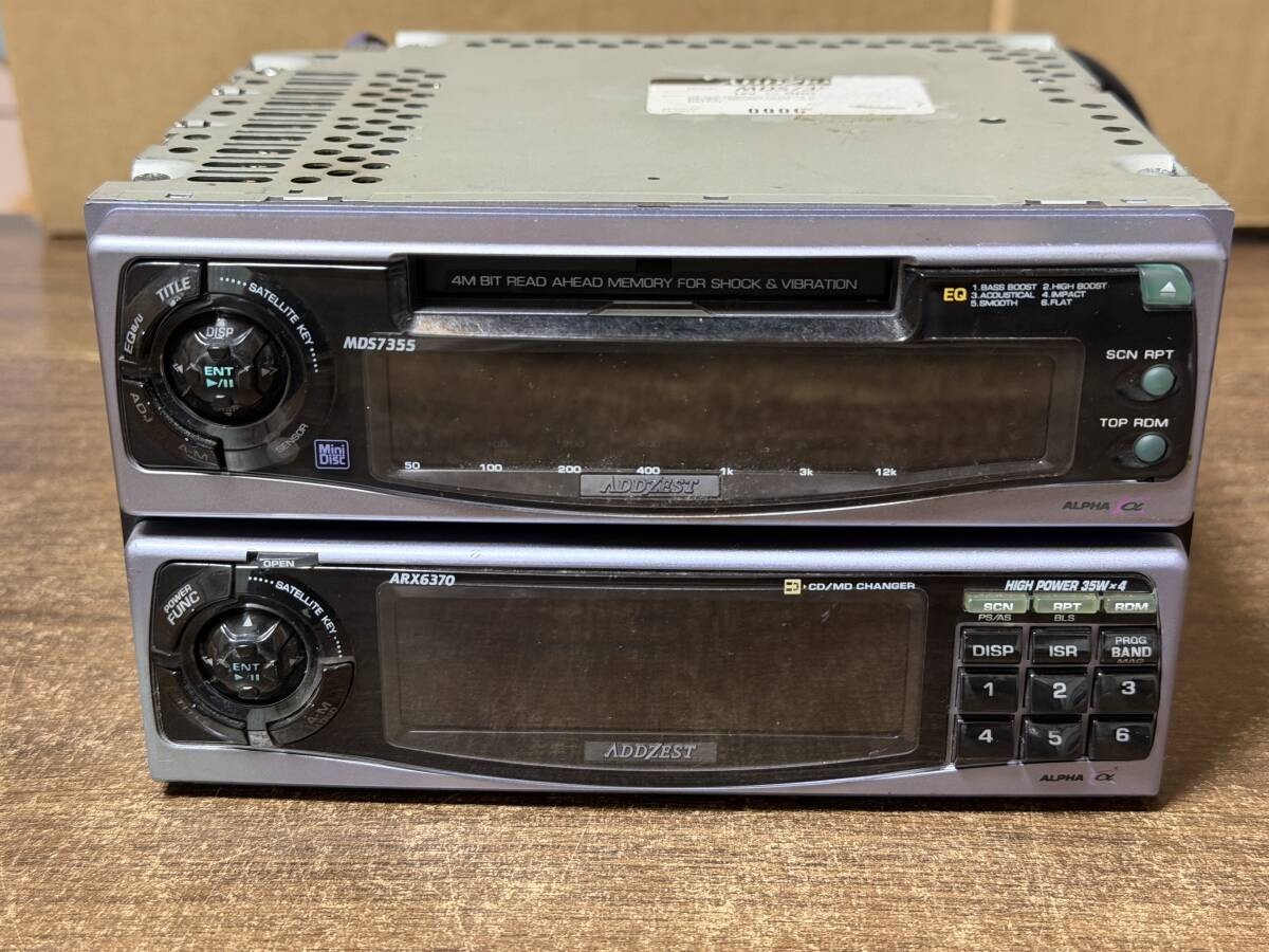 Rare ADDZEST ARX6370 MDS7355 1DIN Cassette MD Deck Car Audio Set Tested