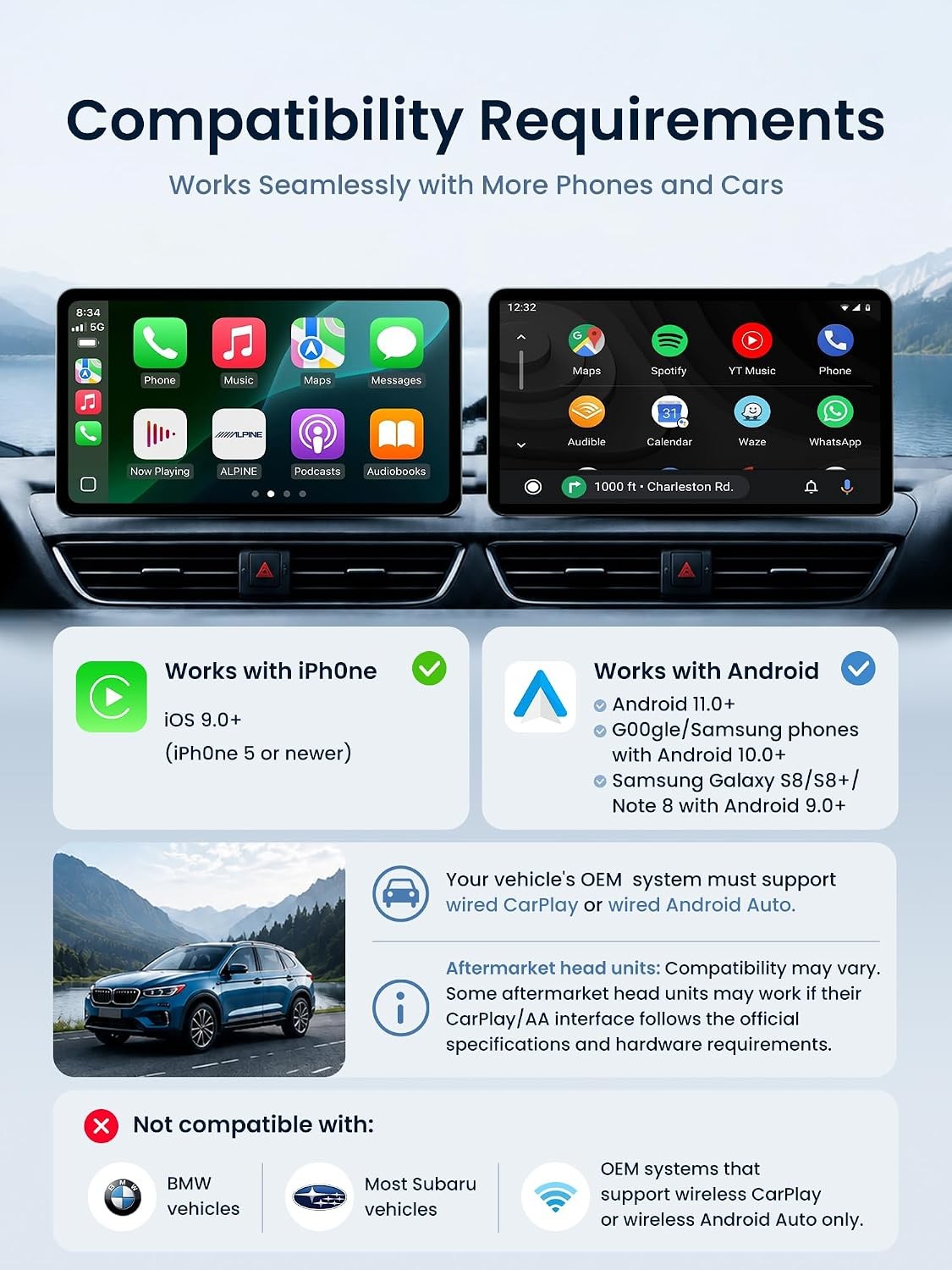 Magic AI Box, Wireless CarPlay/Android Auto Adapter, Car Video Jet Black Finish