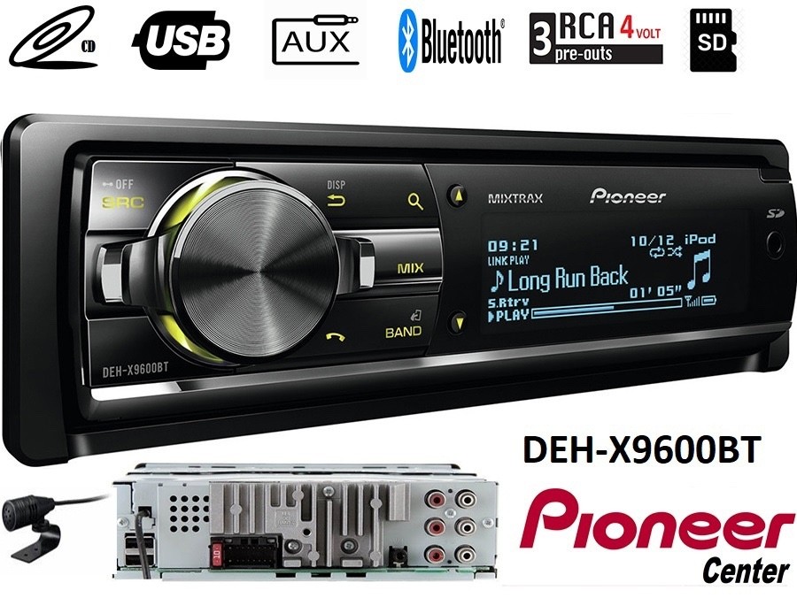 Pioneer DEH-X9600BT CD RDS Tuner with Bluetooth, MIXTRAX, USB, and AUX Input