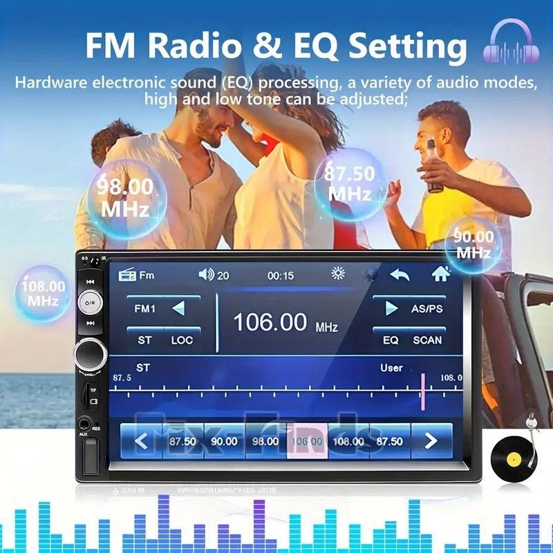 7″ Double 2 DIN Car MP5 Player Bluetooth Touch Screen Stereo Radio With Camera