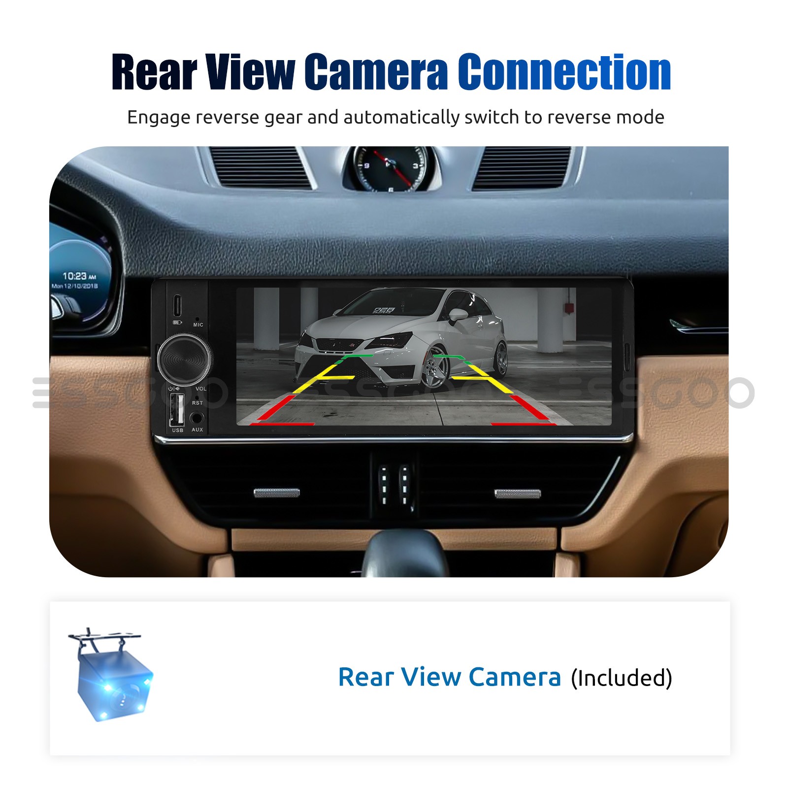 Single Din Car Stereo Wireless Apple CarPlay 6.9 touchscreen Bluetooth Radio USB