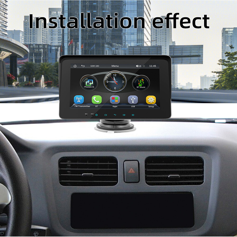 Portable 7″ Car Stereo Carplay/Android Auto Radio Bluetooth Airplay Touch Screen