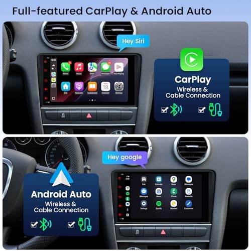 Android 14 Car Stereo for Audi A3 S3 RS3, 8 Inch IPS Touch Screen Car Radio