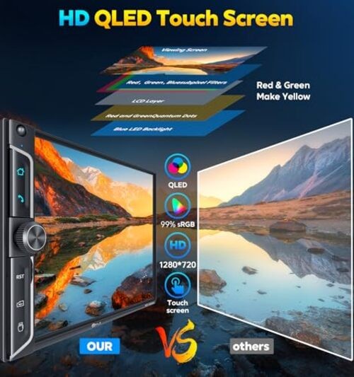 7″ Wireless Double Din Car Stereo Apple Car Play Radio Carplay Android Auto