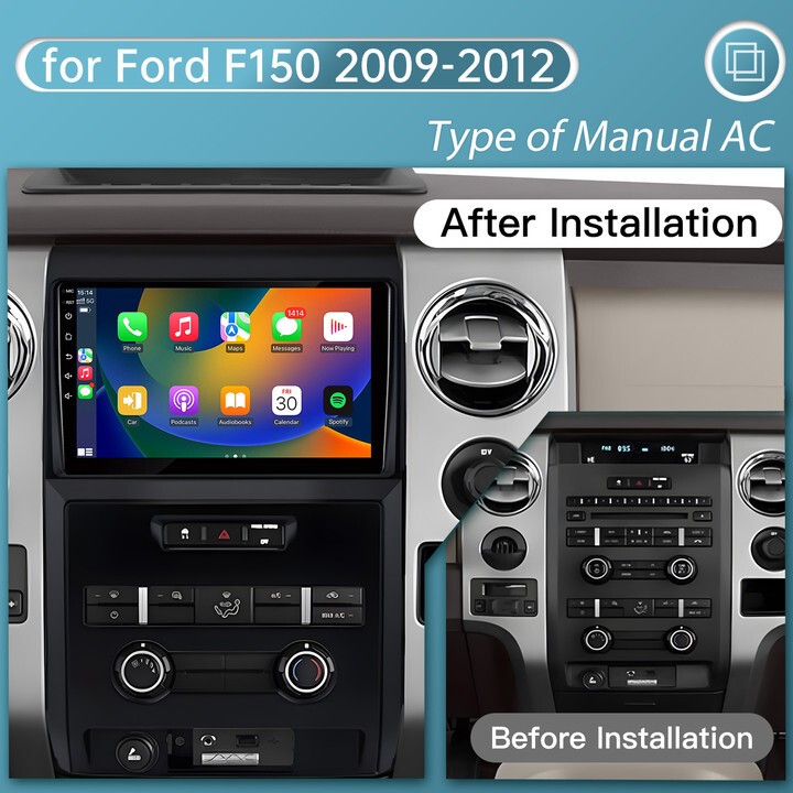 Radio For 2009-2012 Ford F150 Carplay GPS Navi BT WiFi GPS Navigation Backup Cam