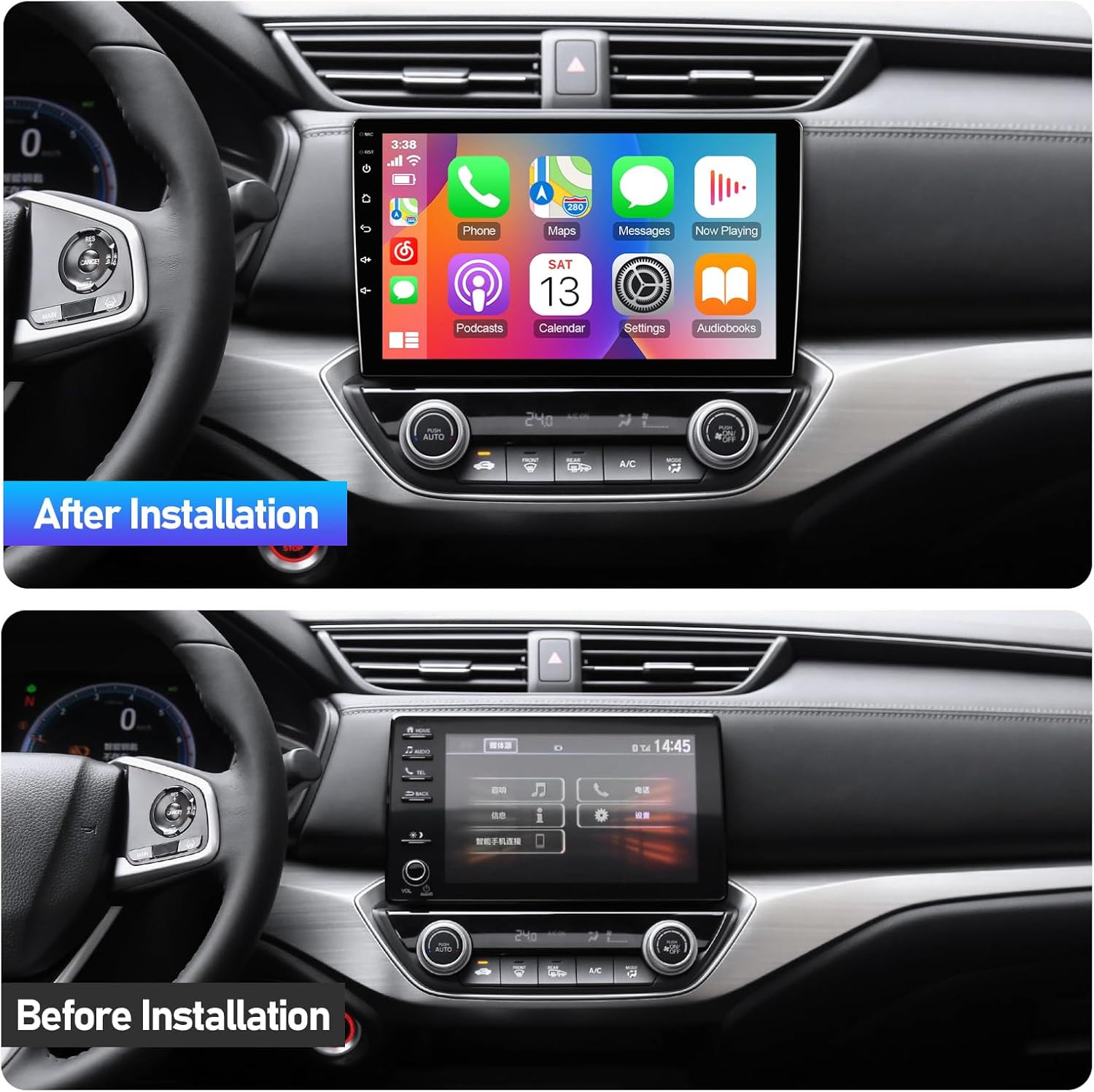 2+64G 10.1-Inch Android 14 Car Stereo IPS Touchscreen Screen Car Radio with Carp
