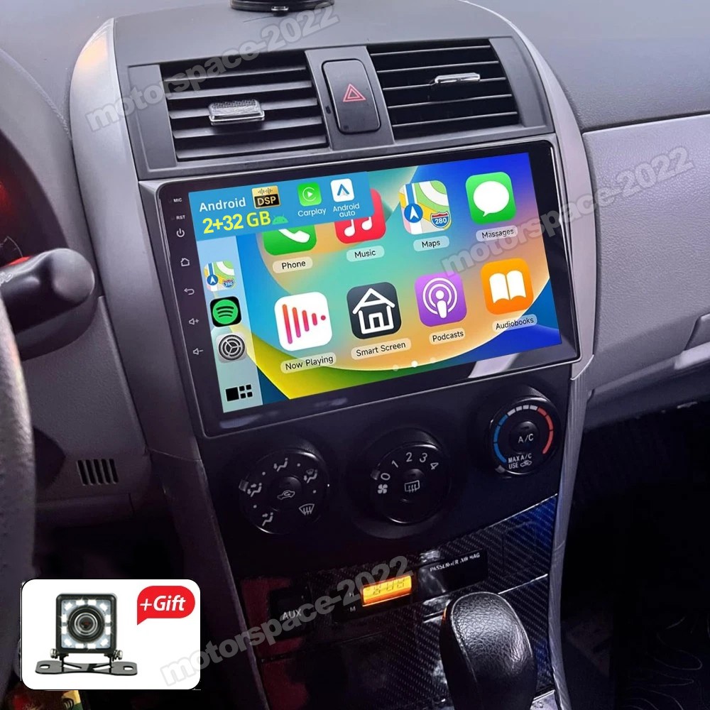 Apple Carplay For Toyota Corolla 2009-2013 Car Stereo Radio Android15 GPS Camera