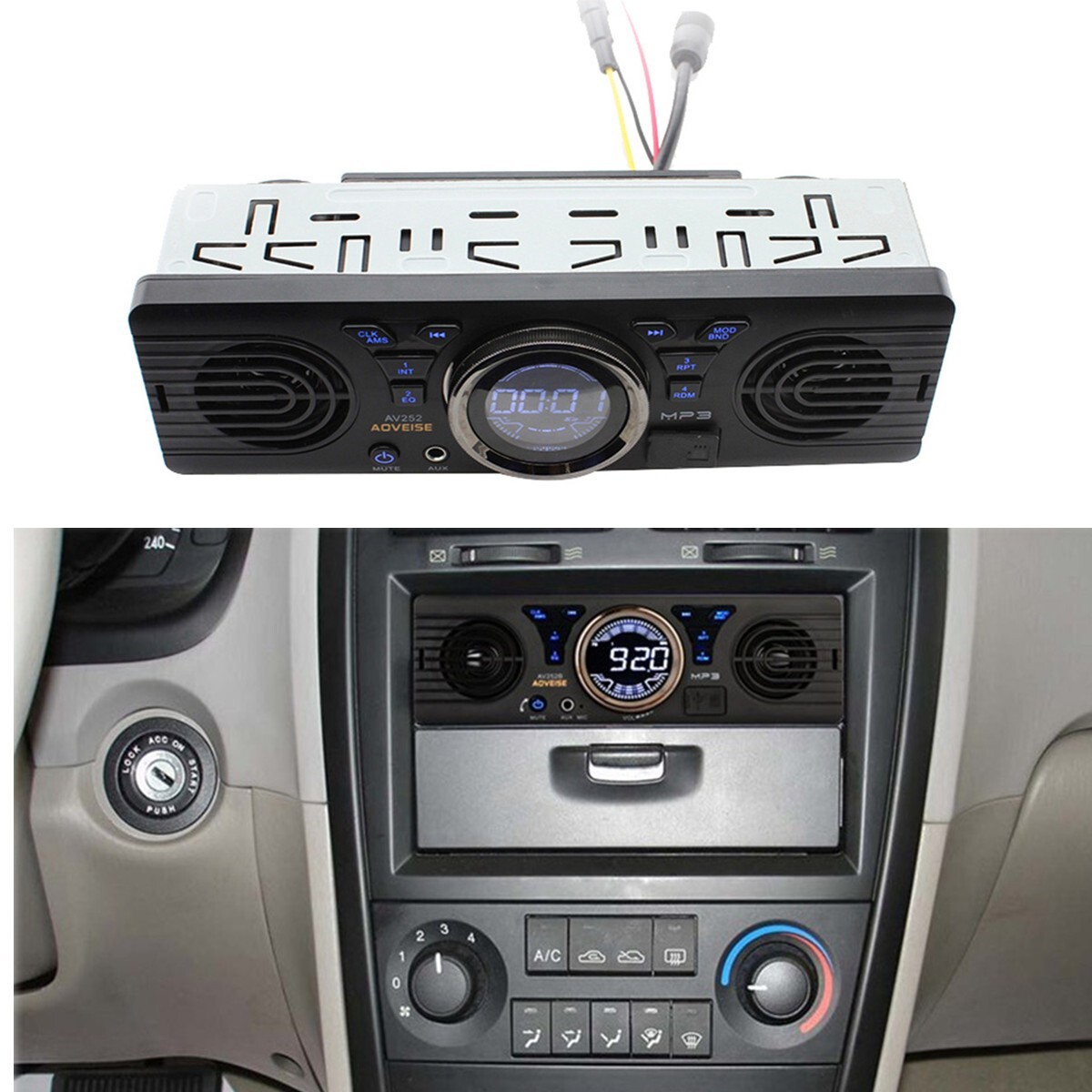 Single Din MP3 Player Car Stereo Audio Bluetooth FM/USB/TF/SD/AUX-IN Head Unit